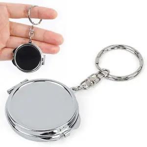 휴대용손거울 열쇠고리 미니 손거울 스텐 양면 원형 작은 화장거울
