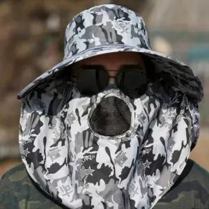 ( )마스크형 챙넓은 자외선차단 사파리모자 낚시모자