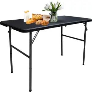 하이에탄 4FT 플라스틱 접이식 테이블 캠핑 닉 카드 게임을 위한 가볍고 휴대하기 쉬운 실내 야외 식탁 및