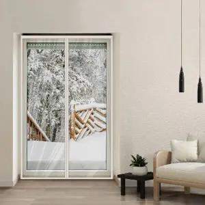 거실방풍커튼 중형흰색 가림막 현관 방풍막 화이트자석개폐식커텐 보온 우풍차단 투명 방문 사무실 테이프