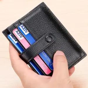 수납력 사이즈 좋은 블랙 소가죽 카드 양면 손지갑 미니손지갑 베이직카드지갑