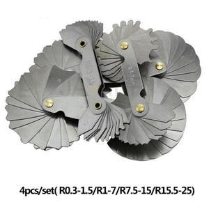 반경 템플릿 R 게이지 R1-6.5 7-14.5 15-25 26-80 플레이트 필렛 외부 내부 오목 볼록 측정 도구