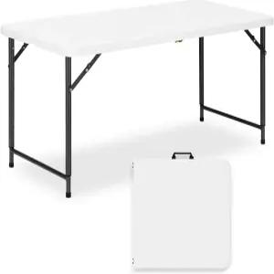 높이 조절 가능한 글로잇리안 4피트 접이식 테이블 HDPE 탑 및 스틸 레그가 있는 3레벨 닉용 휴대용 파티