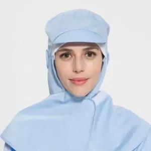 하늘색 마스크 고리 어깨 위생모 주방모자 위생모자 조리모 조리모자 식품 공장