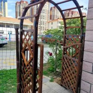 나무 울타리 아치형문 펜스 목재 정원문 대문 방부목 화단