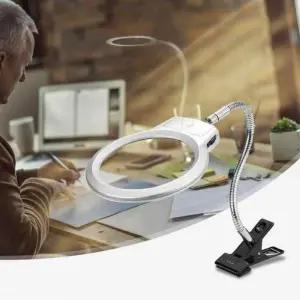 클립형 자바라 LED 돋보기 독서 정밀작업 확대경LED 집게 책상고정 스탠드형 휴대용 플렉시블 다용도 수공