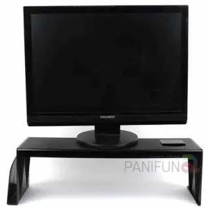 다용도 모니터 받침대 컴퓨터 PC정리 높이조절 듀얼 높이모니터받침대 걸이 원목 높은 높이 거치대 본체 선