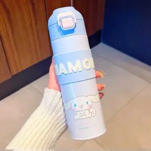 산리오 시나모롤 큐티 간편손잡이 텀블러 500ml유아동물병 식기 어린이물 피규어 빨대물컵 휴대용보틀 캐릭