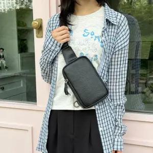 가죽 미니백 여성 크로스 숄더 스트랩 가방스가방 데일리 스트릿 캐주얼 20대 30대 미니 심플