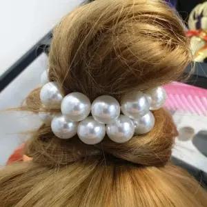 여성 우아한 진주 헤어끈 머리끈 똥머리 올림머리 선물 고무줄