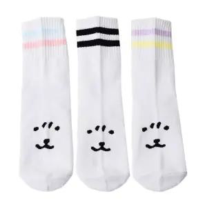 담곰이 스트라이프 양말 3족세트중목 캐릭터 여자 여성 학생 초등학생