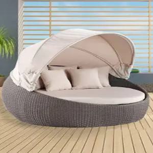 실외 원형 침대 카페 테라스 마당 체어 라탄 베란다