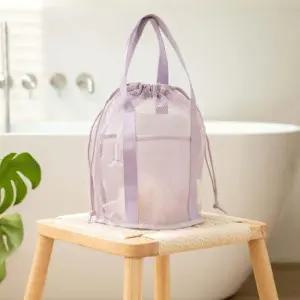 유니크 바캉스 넓은 공간 조리개 메쉬 가방 퍼플토트백 비치백 백제작 매쉬 여름 쉬백 수영 반투명 대용량