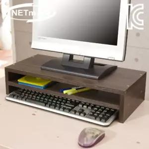 2단 모니터 받침대 520x238x120mm 월넛원목 나무 우드 TV 사무용대 모니터대 거치대 지지대 다용도