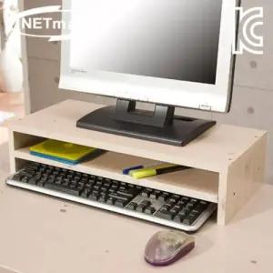 2단 모니터 받침대 520x238x120mm 워시원목 나무 우드 TV 사무용대 모니터대 거치대 지지대 다용도