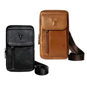 BM18 미니 멀티 가죽 크로스백 여행 핸드폰 힙색 보조 남성크로스백 여성크로스백