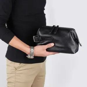 남성 고급 가죽 클러치백 데일리 블랙 파우치 가방 메이크업파우치 남성손가방