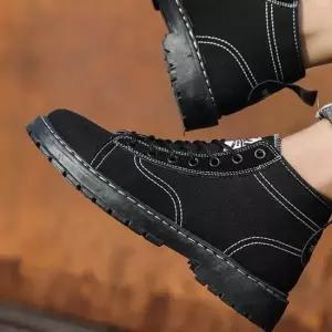 남성스니커즈워커 캐주얼남자겨울부츠 스타일링 구두 남자하이탑워커 통굽워커