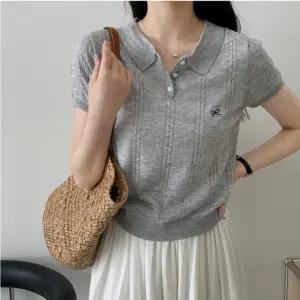 리본자수니트 신상입고 잇템 카라 포엠 모던컬러