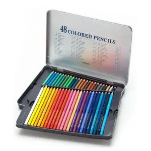 문화)넥스프로 색연필(48 틴케이스)컬러 화방용 드로잉 미술용 어린이 학습용 전문가용 세트