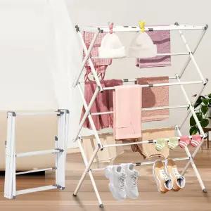 TLB 이지폴 접이식 3단 빨래 건조대 세탁 집게