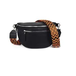 여성 크로스백 가죽 스트랩 여권 가방 블랙힙색 보조 여행 남자 남성 캐주얼바디 힙색 여자 캠핑용 휴가 수