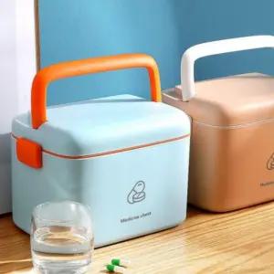 구급상자 가정용 약통 약보관 정리 2단 대형 라이트블루 가방 응급 키트보함 용약통 관함 비상 용함 사무실