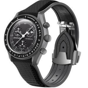 센피톤 고무 실리콘 곡선 러그 시계 밴드 스트랩 20MM 오메가 X 스와치 문워치 시리즈 교체용 - 밴드용