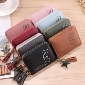 여성 토끼 포인트 미니 카드 지갑 동전 지퍼 지갑 여성백팩 캐쥬얼가방 여행가방 미니백