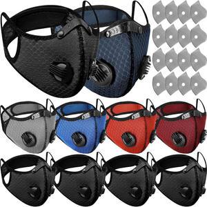 목공용 활성탄 필터 24개가 포함된 Threlaco 6개 먼지 마스크 통기성 재사용 가능한 조절식 호흡기