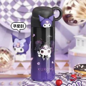 산리오 쿠로미 컵 스텐 텀블러 460ml초등학생물병 피규어 빨대물 휴대용보틀 캐릭터 어린이 보틀