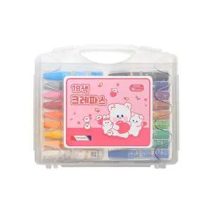 [셀러에이드]초등학생 크레파스 18색 핑크 미술