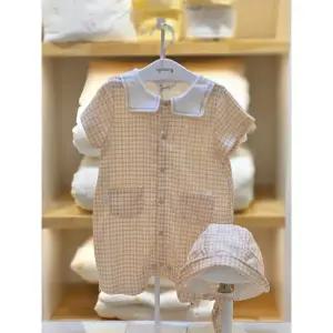 아가방 세이브존02 노아체크반팔우주복(모자) 01t327502