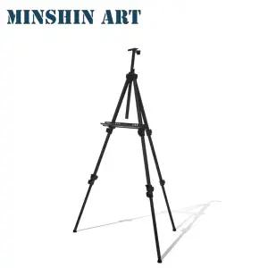 민신 알루미늄 휴대용 3단이젤 20호 (블랙)(실버)용 미니 형이젤 화방용품 미술 3이젤 3접이 접이식 보드