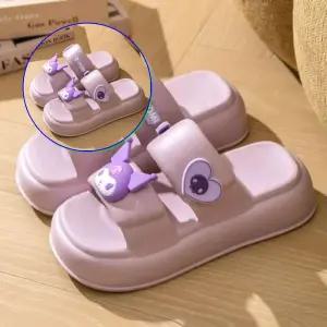 쌍문상회 지금 필요한 산리오 쿠로미 페이스 하트 키높이 슬리퍼 240mm