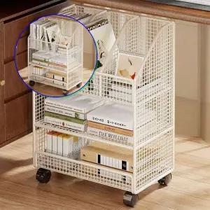 쌍문상회 지금 필요한 이동식 북카트 철제 3칸 책꽂이 북트롤리 선반 수납함