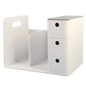 책진열대 리템 콤보 꽂이 쿨그레이 일체형 3단서랍 연필데스크멀티박스 서류문서정 정리 문구용 정함 오거