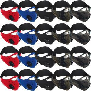 Chicingyou 20개 네오프렌 먼지 마스크 통기성 오염 방지 호흡기 얼굴 보호활성탄 필터 포함