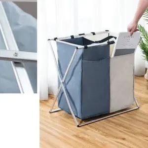 방수 접이식 빨래바구니 스탠드형 세탁통세탁 정리함 대용량바스켓 리빙박스 패브릭수납 다용도 보관함 집