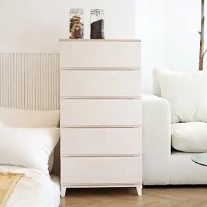 [보노하우스]세라비 우드상판 서랍장 와이드형 5단 (3color)