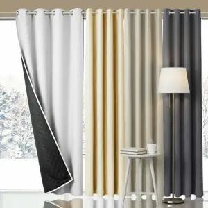 두꺼운 암막커튼 아파트거실 방한단열 안방이중 바람막이 겨울누빔방음 우풍차단 누빔 방풍 난방 창문 가림