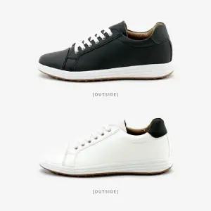 남성 가죽 스니커즈 기본 운동화 청바지코디 골프화 청바지코디신발 캐주얼한스니커즈