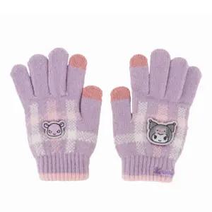쿠로미 체크 터치 장갑 S 782566여아 산리오 니트 아동 귀여운 패션 잡화 겨울 따뜻한