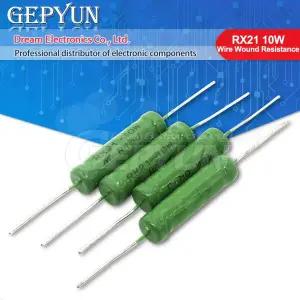 5PCS RX21 10W 권선 저항 5% 1R 10R 100R 1K 10K 12K 15K 18R 20R 22R 24R 27R 30R 33R 36R 저항기