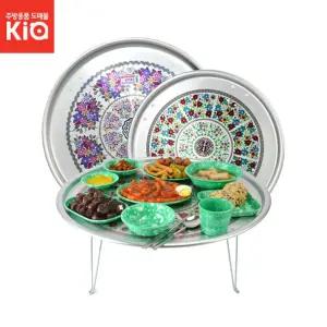 접이식발상 양은밥상 시골 나래 나혼자산다 삼시세끼 동상이몽 레트로형밥상 원형은 양은 가정용 옛날