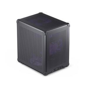 JONSBO C6 블랙 미니 MATX 메쉬 PC 케이스 심플 컴팩트 데스크톱 마이크로 ATX 섀시 상부 커버 / 측면 패널 도구 없는 개방형 파워 바이트 (L185MM 최대) 75MM CPU 쿨러 GPU200-255MM 지원