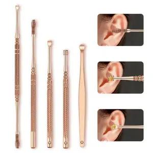 쿨샵 LED 핑크골드 귀청소세트 이개 파개 후아기귀이개 면봉 점착식이개 이어클리너 이어스푼 LED이개