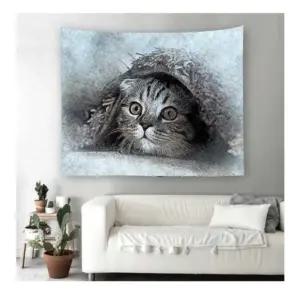 특대 카펫고양이 패브릭 포스터 가림막 커튼 가리개 바란스커텐 가리개천 천가림막 가림막천 천가리개 주방