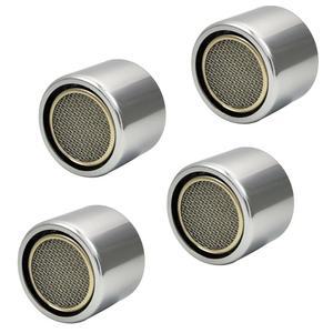 TSBSHum 욕실 싱크대 에어레이터, 2.2 GPM 수도꼭지 견고한 황동과 스테인리스 스틸로 제작, 55/64인치 여성용 실 개스킷 교체, 주방 및 욕실용, 4PCS(실버)