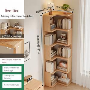 단단한 나무 선반 바닥 책장 거실 조립 쉬운 코너 다층